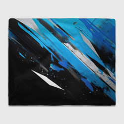 Плед флисовый Black blue white, цвет: 3D-велсофт