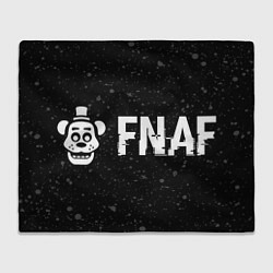 Плед флисовый FNAF glitch на темном фоне: надпись и символ, цвет: 3D-велсофт