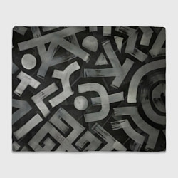Плед флисовый Шрифтовые узоры, цвет: 3D-велсофт