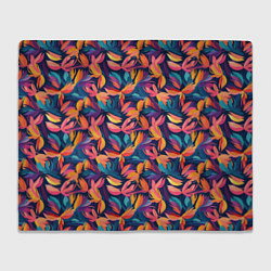 Плед флисовый Россыпь разноцветных лепестков, цвет: 3D-велсофт