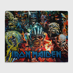 Плед флисовый Iron Maiden all, цвет: 3D-велсофт