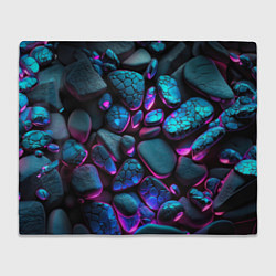 Плед флисовый Неоновые камни, цвет: 3D-велсофт
