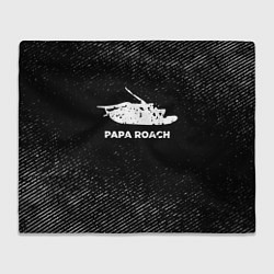 Плед флисовый Papa Roach с потертостями на темном фоне, цвет: 3D-велсофт