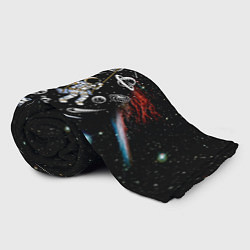 Плед флисовый Космические качели - череп, цвет: 3D-велсофт — фото 2