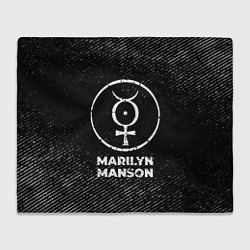 Плед флисовый Marilyn Manson с потертостями на темном фоне, цвет: 3D-велсофт