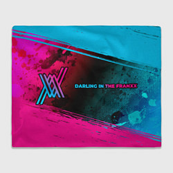Плед флисовый Darling in the FranXX - neon gradient: надпись и с, цвет: 3D-велсофт