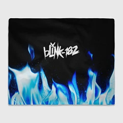Плед флисовый Blink 182 blue fire, цвет: 3D-велсофт