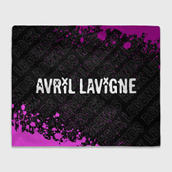 Плед флисовый Avril Lavigne rock legends: надпись и символ, цвет: 3D-велсофт