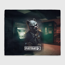 Плед флисовый Payday 2 dog mask, цвет: 3D-велсофт