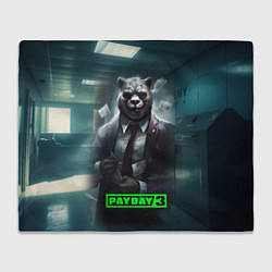 Плед флисовый Payday 3 crazy bear, цвет: 3D-велсофт