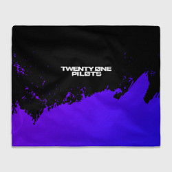 Плед флисовый Twenty One Pilots purple grunge, цвет: 3D-велсофт