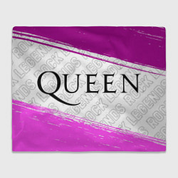 Плед флисовый Queen rock legends: надпись и символ, цвет: 3D-велсофт