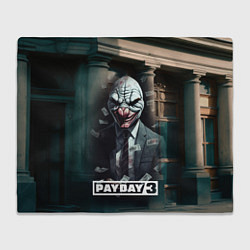 Плед флисовый Payday 3 mask, цвет: 3D-велсофт