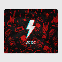 Плед флисовый AC DC rock glitch, цвет: 3D-велсофт