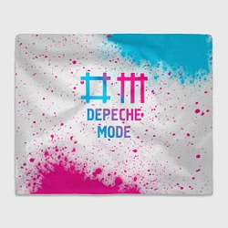 Плед флисовый Depeche Mode neon gradient style, цвет: 3D-велсофт