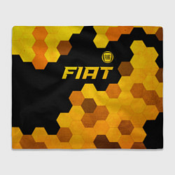 Плед флисовый Fiat - gold gradient: символ сверху, цвет: 3D-велсофт