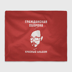 Плед флисовый Егор Летов - красный альбом, цвет: 3D-велсофт