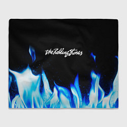 Плед флисовый Rolling Stones blue fire, цвет: 3D-велсофт
