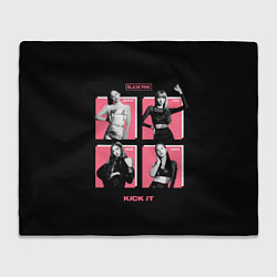 Плед флисовый Blackpink Kick it, цвет: 3D-велсофт