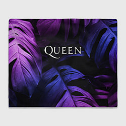 Плед флисовый Queen neon monstera, цвет: 3D-велсофт