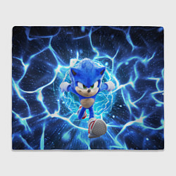 Плед флисовый Sonic electric waves, цвет: 3D-велсофт