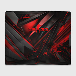 Плед флисовый CS GO black red, цвет: 3D-велсофт