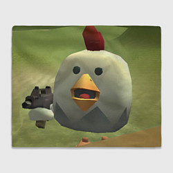 Плед флисовый Chicken Gun курица, цвет: 3D-велсофт
