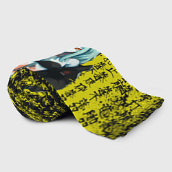 Плед флисовый Ребекка в куртке самурая - Киберпанк, цвет: 3D-велсофт — фото 2