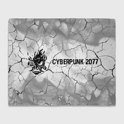 Плед флисовый Cyberpunk 2077 glitch на светлом фоне: надпись и с, цвет: 3D-велсофт