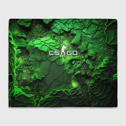 Плед флисовый CS GO green abstract, цвет: 3D-велсофт