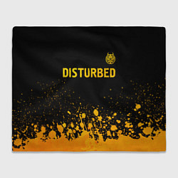 Плед флисовый Disturbed - gold gradient: символ сверху, цвет: 3D-велсофт