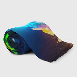 Плед флисовый Цветной космос и горы, цвет: 3D-велсофт — фото 2