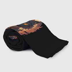 Плед флисовый Черный кот в хеллоуине, цвет: 3D-велсофт — фото 2