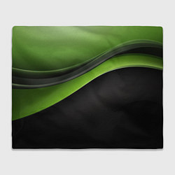 Плед флисовый Black green abstract, цвет: 3D-велсофт