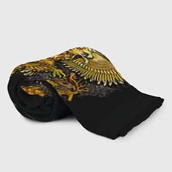 Плед флисовый Золотой орёл - славянский орнамент, цвет: 3D-велсофт — фото 2