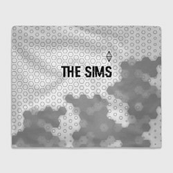 Плед флисовый The Sims glitch на светлом фоне: символ сверху, цвет: 3D-велсофт