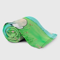 Плед флисовый Заяц на лугу рисунок, цвет: 3D-велсофт — фото 2