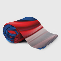 Плед флисовый Абстракция белый синий красный, цвет: 3D-велсофт — фото 2