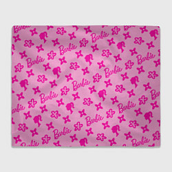 Плед флисовый Барби паттерн розовый, цвет: 3D-велсофт