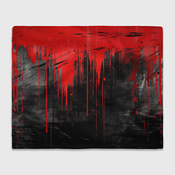 Плед флисовый Красная краска на черном фоне, цвет: 3D-велсофт