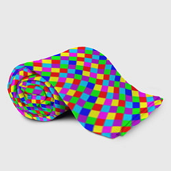 Плед флисовый Разноцветные искривленные маленькие квадраты, цвет: 3D-велсофт — фото 2