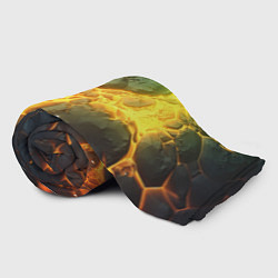 Плед флисовый Разлом плит и неон, цвет: 3D-велсофт — фото 2