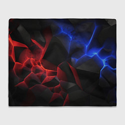 Плед флисовый Синие и красные плиты, цвет: 3D-велсофт