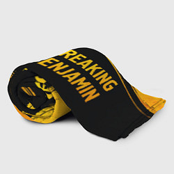 Плед флисовый Breaking Benjamin - gold gradient: надпись и симво, цвет: 3D-велсофт — фото 2