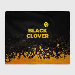 Плед флисовый Black Clover - gold gradient: символ сверху, цвет: 3D-велсофт