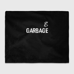 Плед флисовый Garbage glitch на темном фоне: символ сверху, цвет: 3D-велсофт