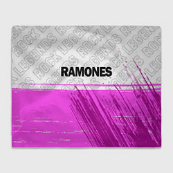 Плед флисовый Ramones rock legends: символ сверху, цвет: 3D-велсофт