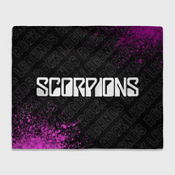 Плед флисовый Scorpions rock legends: надпись и символ, цвет: 3D-велсофт