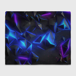 Плед флисовый Blue dark neon, цвет: 3D-велсофт