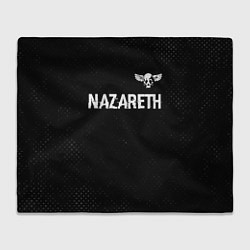 Плед флисовый Nazareth glitch на темном фоне: символ сверху, цвет: 3D-велсофт
